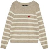 VERO MODA Trui 'VMDOFFY'  lichtbruin / wit