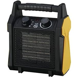 Drexon Veneto 503300 Keramische ventilatorkachel voor werkplaats, vermogen verstelbaar, 2000/3000 W, zwart/geel