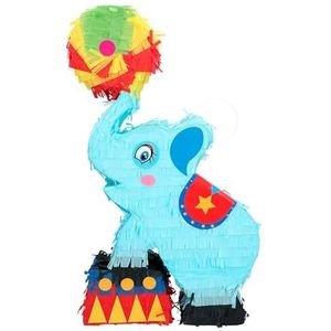 Boland 30979 - Pinata circus olifant, 26 x 8,5 x 45 cm, hangende decoratie, decoratie voor verjaardag, themafeest en carnaval