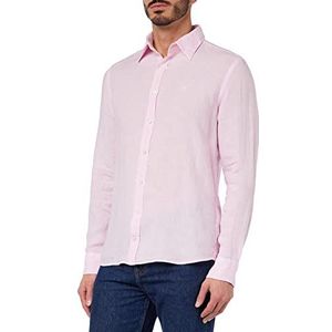 Hackett London Heren kledingstuk geverfd linnen B Shirt, roze, XXL