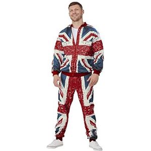 Smiffys 42332XL Union Jack vrijetijdspak, heren, rood, blauw en wit, XL-maat 46""-48