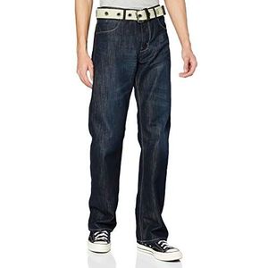 Enzo Heren Regular Fit Jeans, Blauw (Darkwash), 30W x 34L
