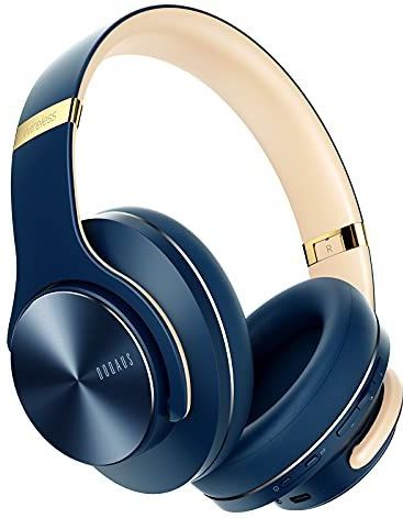 DOQAUS Draadloze Bluetooth-hoofdtelefoon, hifi-stereo-hoofdtelefoon, 90 uur speeltijd, 3 EQ-modi, met geïntegreerde microfoon, comfortabele oorbescherming, online cursus/telefoon/tablet/pc