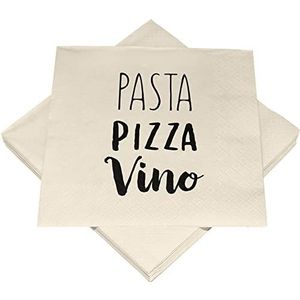 100 servetten, 3-laags, 33 x 33 cm, pasta pizza vino
