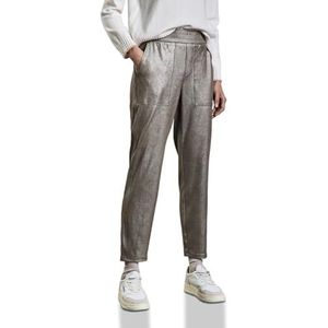 Street One Dames gecoate cargobroek, Sparkling Beige, 44W / 28L