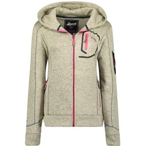Geographical Norway Telectra Lady Warme fleece voor dames, met ritssluiting, voor herfst, winter, lente, warm, lange mouwen, trui, bont, zacht, comfortabel, outdoor (lichtgrijs XL), Lichtgrijs, XL