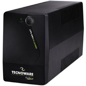 Tecnoware UPS 650VA voor PC/Modem, NIET voor gaming/console, ERA PLUS, 2 Schuko, software, bescherming tegen stroomuitval/spanningspieken, voor PC, modem, bewaking, kassa, NAS, POS