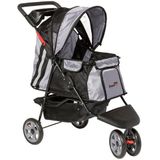 Pet Wandelwagen ALL Terrain IPS-01Grijs/Zwart/Zilver, hondendrager, trolley, aanhangwagen, Innopet, Buggy. Opvouwbare huisdier buggy, kinderwagen voor honden en katten