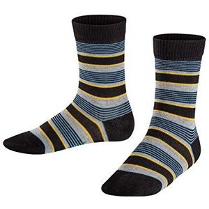 FALKE unisex kinderen Mixed-Stripe K SO Sokken, Zwart (zwart 3000), 31-34