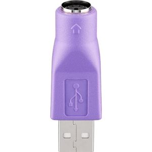 Goobay 68918 PS2 naar USB-adapter/PS/2 adapter voor toetsenborden/passieve adapter/mini-DIN 6 / violet