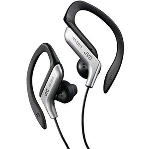 JVC Haeb75S Sport Ear Clip Earphones Adjustable Splash Proof (Silver)