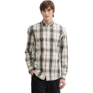 TOM TAILOR Denim heren overhemd, 36749 - Wool White Smoke Rose Check, XL