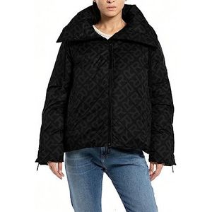 Replay Dames relaxed fit jas, 020 zwart/zwart, L