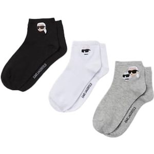Karl Lagerfeld - Ikon - Korte Sokken - Zwart/Wit/Grijs - 3 Stuks