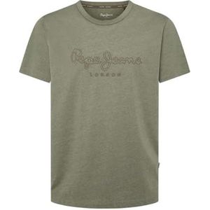 Pepe Jeans Heren New Nouvel Tee, T-Shirt, Groen, S, Groen (Safari Groen), S
