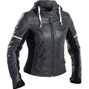 Richa Toulon 2 Motorjack voor dames, leren jas, chopper/cruiser, het hele jaar door, Grau, 36-56