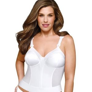 Exquisite Form womens Back Close Longline Bra, White, 44C US