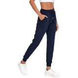 COMEOR Joggingbroek voor dames, katoenen sportbroek, lange warme trainingsbroek, vrijetijdsbroek, sweatpants met normale pasvorm voor fitness, yoga, vrije tijd, donkerblauw, XS