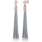 Elli Oorbellen Tassel Solitär Geo Kristalle 925 Silber