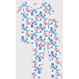 Petit Bateau Pyjama voor meisjes, wit/multico, 6 Jaren