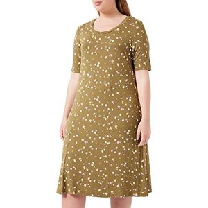TOM TAILOR Dames Jersey jurk 1030997, 29156 - Olive Small Floral Design, 32