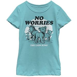 Little, Big Disney Lion King No Worries Back Girls T-shirt met korte mouwen, Tahiti Blue, maat L, Tahiti Blue, L, Tahiti blauw, L