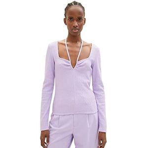 TOM TAILOR Denim Dames T-shirt met lange mouwen 1035870, 31042 - Lilac Vibe, M