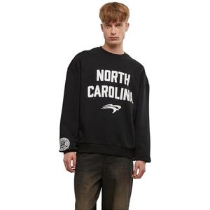 Mister Tee Upscale North Carolina Bold Faced Oversized Crewneck, oversized sweatshirt voor mannen, maten XS - 5XL, zwart, M