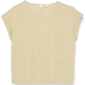 TOM TAILOR Dames T-shirt met structuur 1032202, 28725 - Light Moderate Olive, XXS