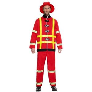 Boland - Brandweermankostuum voor heren, 3-delig, carnavalskostuum voor themafeest, Halloween of carnaval, brandweer