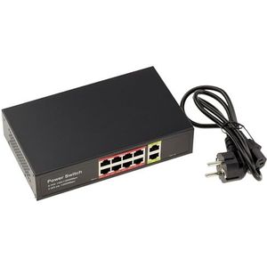 KALEA-INFORMATIQUE Gigabit Ethernet-switch voor PoE PoE 30W externe voeding met 8 RJ45-poorten en 2 staande poorten