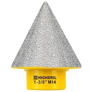 Diamond Vingerfrees, HIGHDRIL 35 mm diamantafschuinfrees met M14-schroefdraad voor het vergroten en snijden van bestaande gaten in porselein, keramiek, marmer, graniet