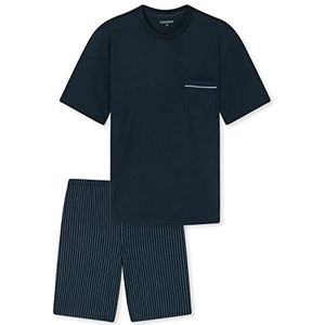 Schiesser heren pyjama korte pyjamaset, donkerblauw, 52