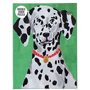 100-delige groene dubbelzijdige puzzel en poster voor Dalmatische honden | Geïllustreerde huisdieren, dieren | Voor kinderen, volwassenen, hondenliefhebber, Verjaardag, Kerstmis