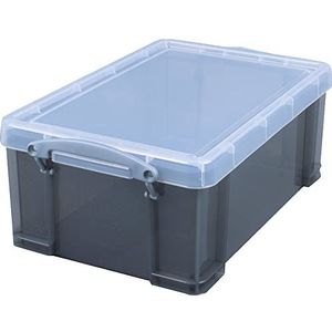 Really Useful, Kunststof box/opbergdoos met deksel en handgrepen, 9 l antraciet