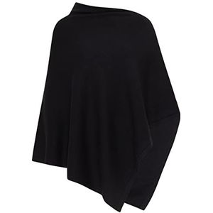 TAXIEN Gebreide poncho voor dames, zwart, XL/XXL