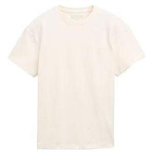 TOM TAILOR - Shirt - Wit - Oversized - Ronde Hals - Halve Mouw