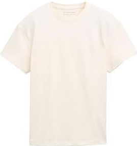 TOM TAILOR - Shirt - Wit - Oversized - Ronde Hals - Halve Mouw