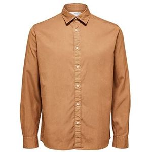 SELETED HOMME Ls W Noos Slhregpastel-linnen herenshirt, Toasted Coconut, M EU, Toasted Coconut, M