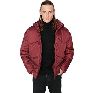 Trendyol Heren capuchon effen oversized winterjas jas, bordeaux, M, Bourgondy, M