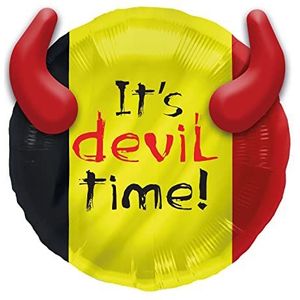 Folat 31102 Folieballon 3D België 'It's Devil Time!' - 56 cm WK EK voetbal Rode Duivels