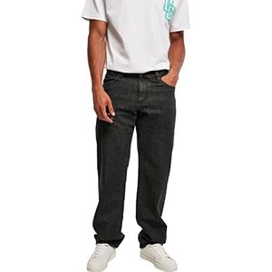 Urban Classics Organic Triangle Denim Jeans voor heren, van biologisch katoen, wijde pijpen met inzet aan de afsluiting, verkrijgbaar in 2 kleuren, maten 28-40, Black Washed., 40