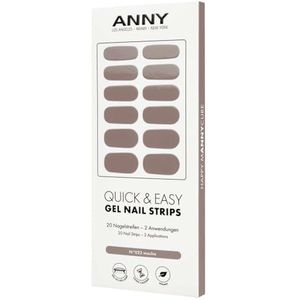 ANNY Gel nagelstrips - uv-nagelfolie om op te plakken, met uv-lamp, duurzaam en splintervrij, eenvoudig in gebruik, kleur: mocha - zacht mokka-bruin - nr. 22