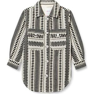 ZITHA Meisjesjas, zwart, wolwit., 122 cm