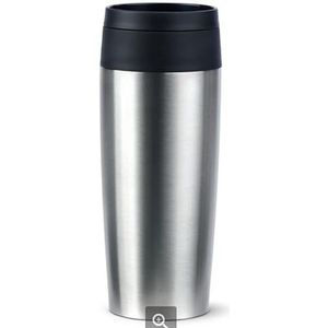 Emsa N20201 Travel Mug Classic Thermosbeker 0,36 liter, roestvrij staal, 4 uur warm en 8 uur koud, 100% lekvrij, vaatwasmachinebestendig, 360°-drinkopening, roestvrij staal