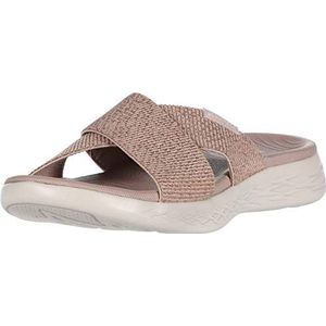 Skechers On-the-go 600 - Glistening dames Slippers, Roségoud, 40 EU Breed