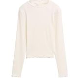 Tom Tailor - Shirt - Wool White - Lange Mouwen - Met Ribstructuur