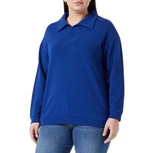 TRIANGLE Damesshirt met troyerkraag, blauw, 52 NL