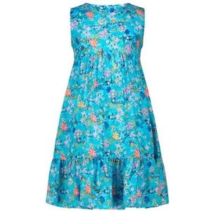 SALT AND PEPPER BY KIDS Park meisjesjurk van viscose met bloemenprint, Blue Topaz, 122