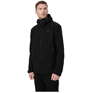 4F Softshell jas M043 kleur Deep Black, maat S voor heren, Diepzwart, S